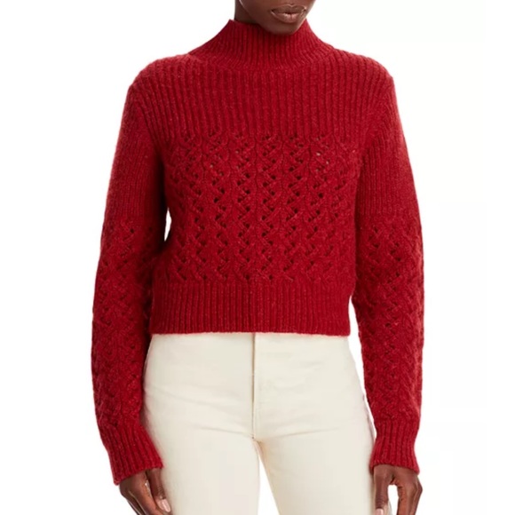 Rebecca Taylor chainette turtleneck in red S - Picture 1 of 6